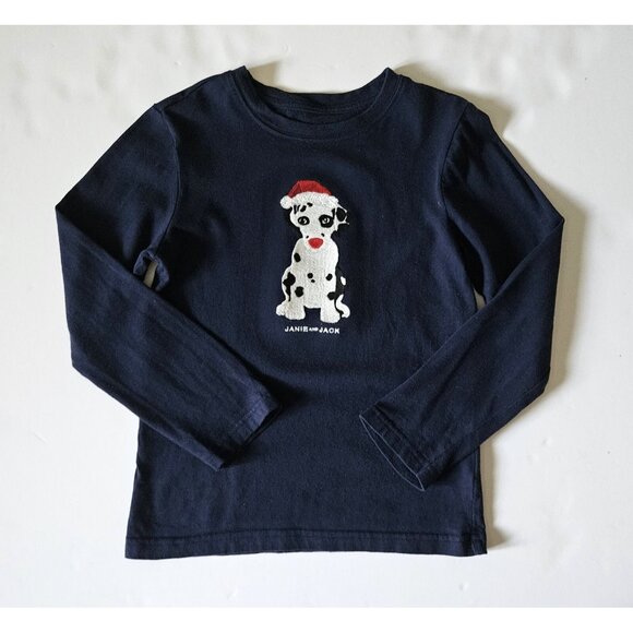 Janie and Jack 6 Just for Dogs Holiday Dalmation Tee Top T-Shirt - Picture 1 of 3